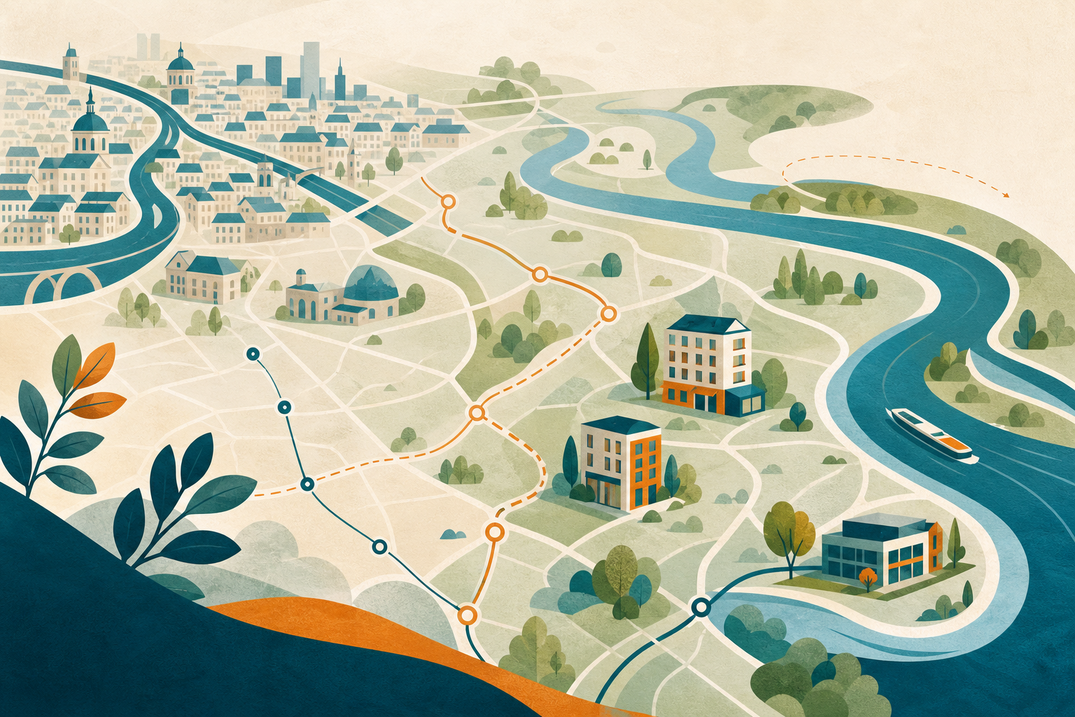 Illustration cartographique pour choisir un hébergement proche de Paris depuis le Val-de-Marne